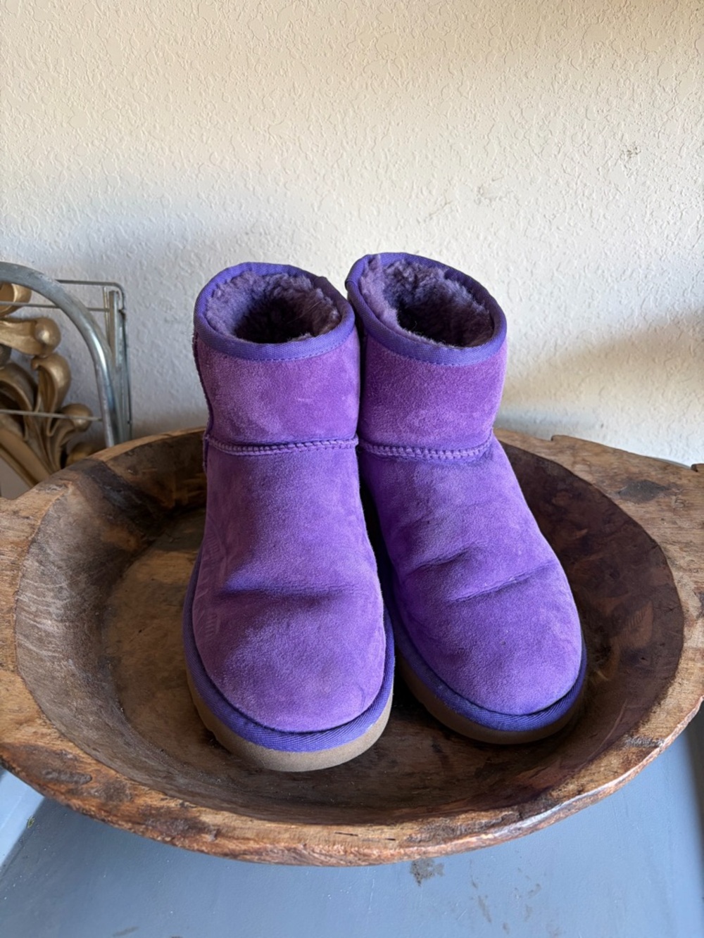 UGG Purple Suede Classic Short Boots